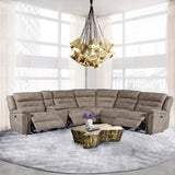 Barcelona 6 Seater Sectional Chaise Fabric Recliner Sofa with 2 Power Slides V43-SOF-BRCLNA