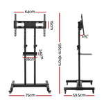 Artiss Mobile TV Stand for 23"-65" TVs Mount Bracket Portable Solid Trolley Cart TV-MOUN-B-DVD014