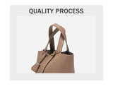 Faw Elegant Women's Leather Tote Handbag with Gold Lock Detail V888-ELOSUNG12947