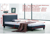 Single Linen Fabric Bed Frame Grey V63-800707