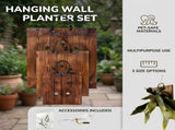 Fern Mounting Kit, 3 Sizes Rectangular Wall Planter, Natural Wood Vertical Plant Holder for Ferns V1366-AZ2-W-15175