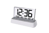 LCD Digital Alarm Clock With Transparent Display Dual Alarms 12/24H Snooze Date Week Temperature V1263-JX-8003