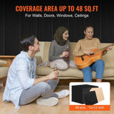 Acoustic Foam Panels 48 Pack 12 x 12 x 1 in Adhesive for Wall Ceiling V952-ZZSPMBHSL12W5Y37FV0