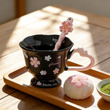 Heart Handle Ceramic Mug, 4.53In Floral Coffee Cup, Gift Box Included, Gift Box Set for Mothers V1369-AZ3-W-10481