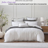 Private Collection Felix Charcoal Quilt Cover Set Cotton Channel Quilted Queen V442-LED-QUILTCS-FELIX-CHARCOAL-QS