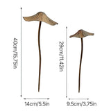 Metal Mushroom Garden Stakes 2PCS, Rustic Vintage Weatherproof Iron Toadstool Yard Art For Patio V1369-AZ3-W-15099
