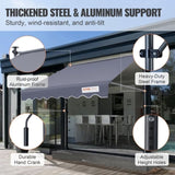 VEVOR Manual Retractable Awning, 78" Outdoor Retractable Awning Sunshade Shelter, Adjustable V952-SSSZYPHSLZS7QYB12V0