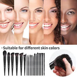 Black Professional Makeup Brush Set Cruelty-Free, Versatile for Foundation, Blush & V1107-BLACK PROFESSIONAL MAKEUP BRUSH SET