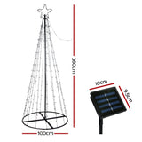 3.6M Christmas Tree LED Solar Warm Jingle Jollys XMAS-FAIRY-SOLAR-12FT-WARM
