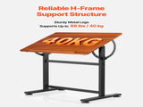 Drafting Table Adjustable 0&deg90&deg Tilt Wooden Drawing Desk with H-Frame V952-SJZMZBDDZBDC3SG4Z001V0