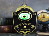 2-Piece Black Halloween Animated Eyeball Doorbell - Spooky Light-Up Prop with Scary Sounds for Party V888-ELOSUNG34558