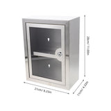 Lockable Stainless Steel Wall Storage Box with Clear Door for Medicine and Valuables V1192-AZ-W-24845