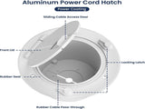 Safoner Aluminum RV Power Cord Hatch Cover, Electric Cable Pass-Through Hatch, Accepts 30A/50A Plugs V1259-DP01-F-53