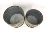Set 2 Nested 'Vintage Garden' Planters / Bins 30cm, 24cm V637-13327PLN