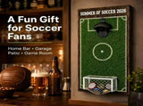 Wall-Mounted Soccer Field Bottle Opener with Goal Net Catcher Football-Themed Bar Accessory for V1341-ZY-QST3YNSL-L