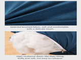 2 Pack Navy Blue Medium Bed Pillows with Washable Zip Cover Set - Soft Brushed Fabric, V888-ELOSUNG55087-1