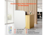 Reception Desk, 80 cm Rectangular Front Counter Table, Modern Office Reception Desk with LED Light, V952-YBQTBSMSJXDLHVT0N001V9