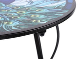 Metal Round Side Table Iron Decorative Patio Accent Table Outdoor Coffee Table for Garden Balcony V1294-YM0901-3116250020311