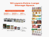 10-Tier Over the Door Pantry Organizer Hanging Storage Rack Adjustable V952-MGCCJ10CBS0009SB7V0