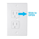 12 Pack Self-Closing Electric Outlet Covers for Child Proofing Wall Socket Plates V1370-AZ4-08127