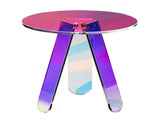 VEVOR Round Iridescent Side Table, Acrylic End Table, Clear Rainbow Acrylic Coffee Table for Drink, V952-YKLBZYXXCSDGZR4CHV0