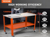 36" x 18" Welding Table, 1200lbs Load Capacity Steel Weldingbench Table on Wheels, Portable V952-KYDHZW1200LB3M6A7V0