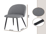 Artiss Dining Chairs Set of 2 Linen Solid Curved Houndstooth MO-DIN-02-LI-HSX2