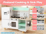 Keezi Kid Pretend Kitchen Wooden Play Sink Playset Dishwasher Toys Green PLAY-WOOD-FRIDGE-SINK-GN