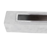 Tabletop Fire Pit Rectangle Concrete Grey Stainless Steel Liner with Lid Sticks Small Portable V1294-YM0901-3111230275111