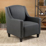 Camden Linen Fabric Studded Armchair in Dark Grey V1041-JSF-5007CDARKGREY