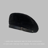 Mini Beret Cap, Black Tone, Adjustable 5658cm, Christmas & Halloween Party Styling Headwear, V1221-XM-LB5156-ZS155