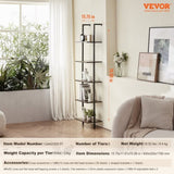 VEVOR Industrial Square Pipe Shelf 5 Tier 40x30x178cm Wall-Mount for Bedroom V952-JSGZWJFGHMBH9PIGIV0
