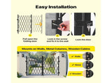 Double Folding Security Gate, Lockable Scissor Gate with 360 degree Swivel Casters, Outdoor V952-GZSZDAQM63395RNRL001V0
