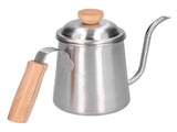 650ML Drip Coffee Pot Stainless Steel Long Gooseneck Spout Coffee Kettle with Wooden Handle V1294-YM0901-3118210172311