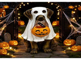 Halloween Dog Candy Bowl Decoration, Cute Dog Figurine with Candy Dish, Freestanding Halloween Trick V1369-AZ3-W-21692