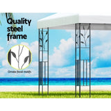 Instahut Gazebo 4x3m Marquee Outdoor Wedding Party Event Tent Home Iron Art Shade White GAZEBO-IR-LE-HF-4X3-WH-AB