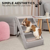 Furtastic Foldable Pet Stairs 50cm Dog Ladder Cat Ramp with Non-Slip Mat for Indoor and Outdoor PTS-EJE-433-GY