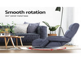 Artiss Floor Chair Lounge Sofa Swivel Charcoal FLOOR-0163-VEL-CH