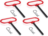 4 Pcs 3/8 x Inch Handle Hitch Pin for Tractor Trailer and Clip Tow Accessories Farm,Tractor,Turn V1259-DP01-A-5555