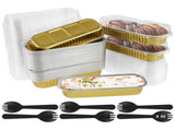 150Pcs Mini Loaf Pans with Lids and Spoons 200ml Non-Stick Aluminum Loaf Pans Reusable Square V1369-AZ3-W-12524