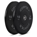 CORTEX 90kg Black Series V2 Rubber Olympic Bumper Plate Set 50mm with SPARTAN100 Barbell V420-CSWP-OBPV2ST-G