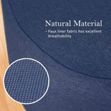 Fabric Ottoman Round Wooden Leg Foot Stool - DARK BLUE V274-FT-GQST01-DBU