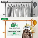 8 Sets Magic Clothes Hangers Detachable 5-in-1 Multilayer Carbon Steel Coat Hanger with Anti-Slip V985-MULTIHANGERS