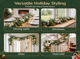 Jingle Jollys 2.7M Christmas Garland 8 Mode LEDs Timing 200 Tips Flowers Balls XM-C-GAR-FLW-9FT-GD-LED