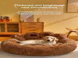 Red Double-Silk Red Fleece Dog Bed with Paw Design, 90cm Diameter V1102-DSZ-PET-00789