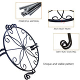Black Plant Stand for Flower Pot Heavy Duty Potted Holder Indoor Outdoor Metal Rustproof Iron Garden V1370-AZ4-06349