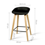 4x Artiss Bar Stools Kitchen Counter Stool Dining Chairs Wooden Black BA-TW-8801-BKX4