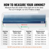 RV Fabric Replacement, 6.15m Fabric Length for 6.4m, Heavy Duty 3-Ply 16oz PVC Camper V952-FCZYPML21YC09JIMMV0