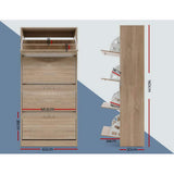 Artiss Shoe Rack Cabinet 60 Pairs 4 Doors - Wood FURNI-L-SHOE-4D3R-WD-AB