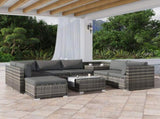 Large Modular Outdoor Ottoman Lounge Set in Grey V264-OTF-509S-541S-LGR